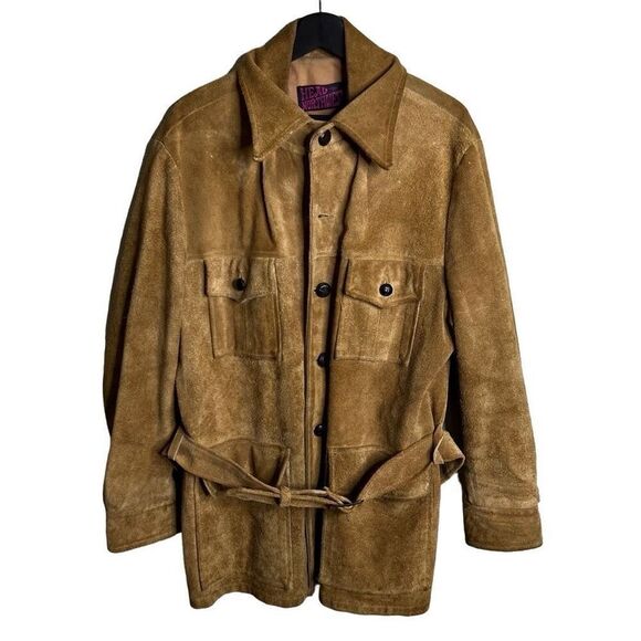 American Vintage 70’s Head Northwest Suede Leather Hippie Coat Large - Picture 1 of 7